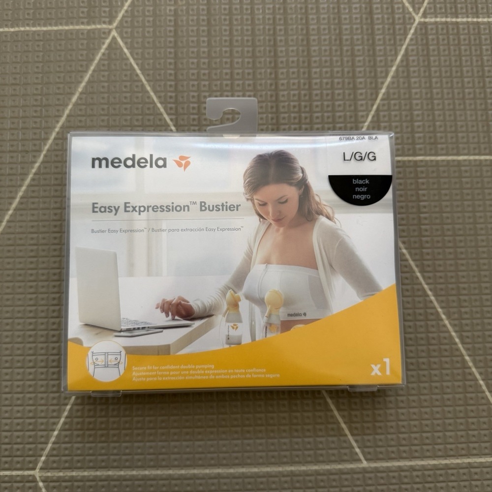 NEW Medela Easy Expression Bustier Large Black Pumping Bra